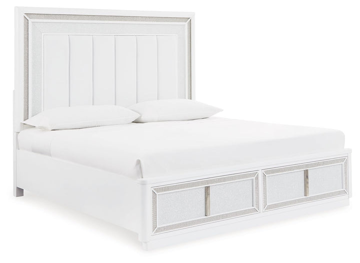 Chalanna - California King Upholstered Storage Bed - White by Ashley Furniture product image