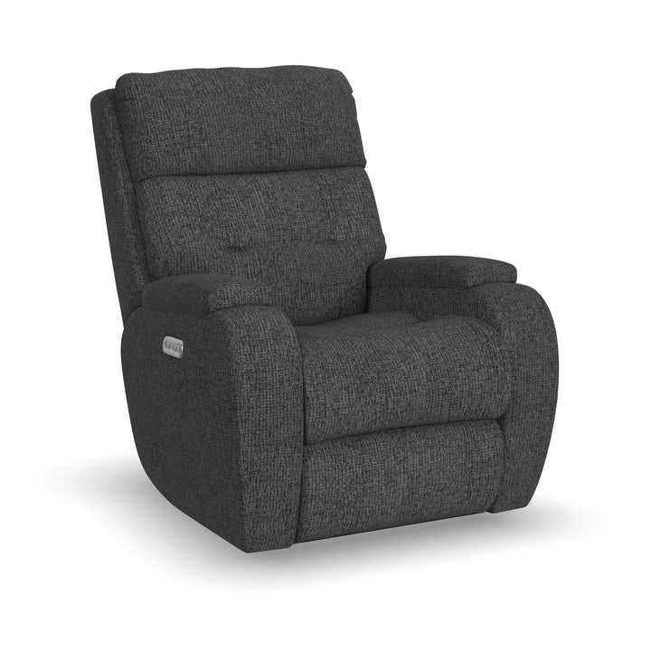 Strait Power Recliner With Power Headrest Gray