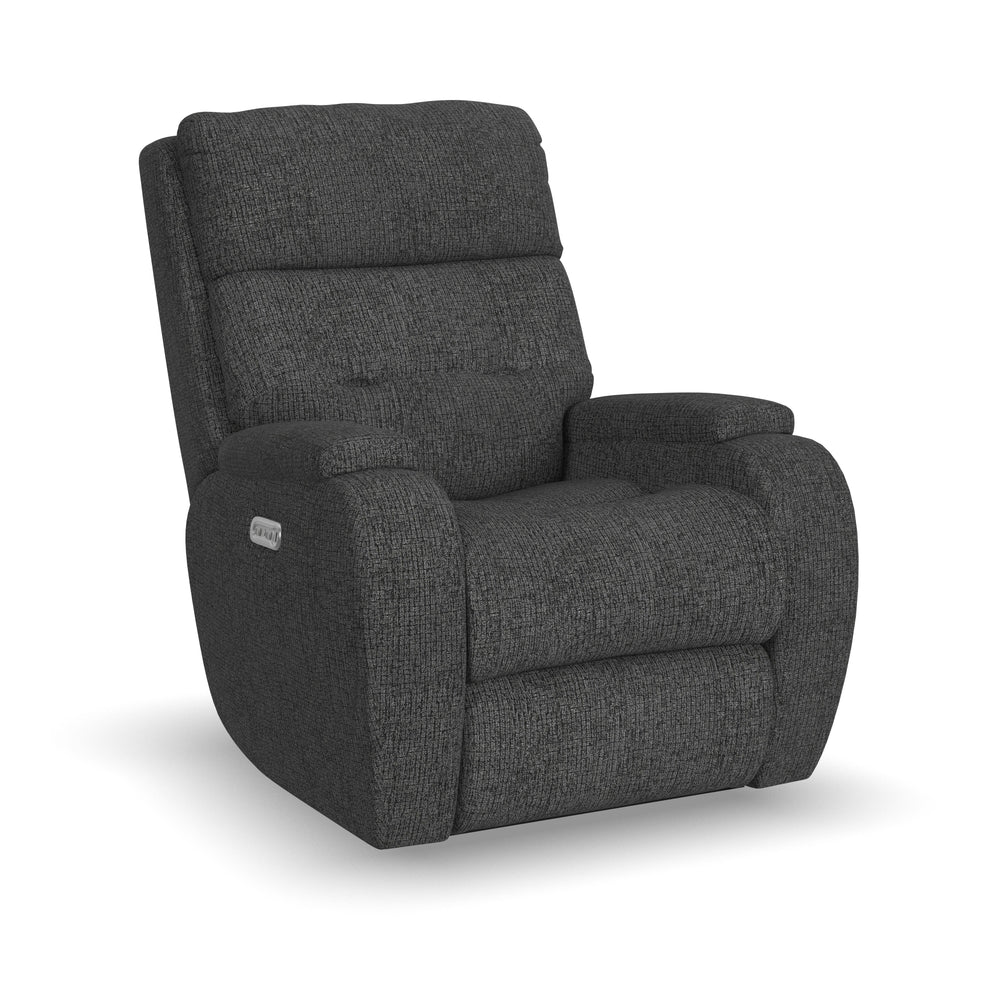 Strait Power Recliner With Power Headrest Gray
