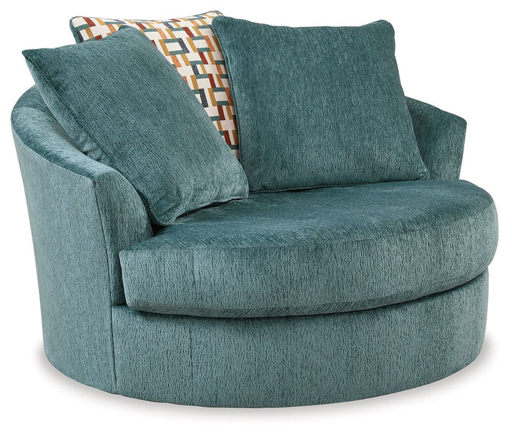 Laylabrook - Oversized Swivel Accent Chair - Teal
