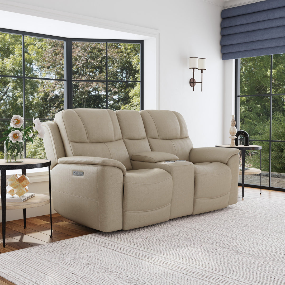 flexsteel-1783-64ph-63301-crew-power-reclining-loveseat-with-console-power-headrests-lumbar-pebble