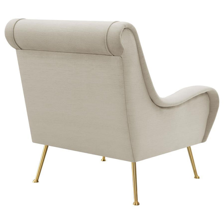 Ricci - Upholstered Saddle Arm Accent Chair - Stone