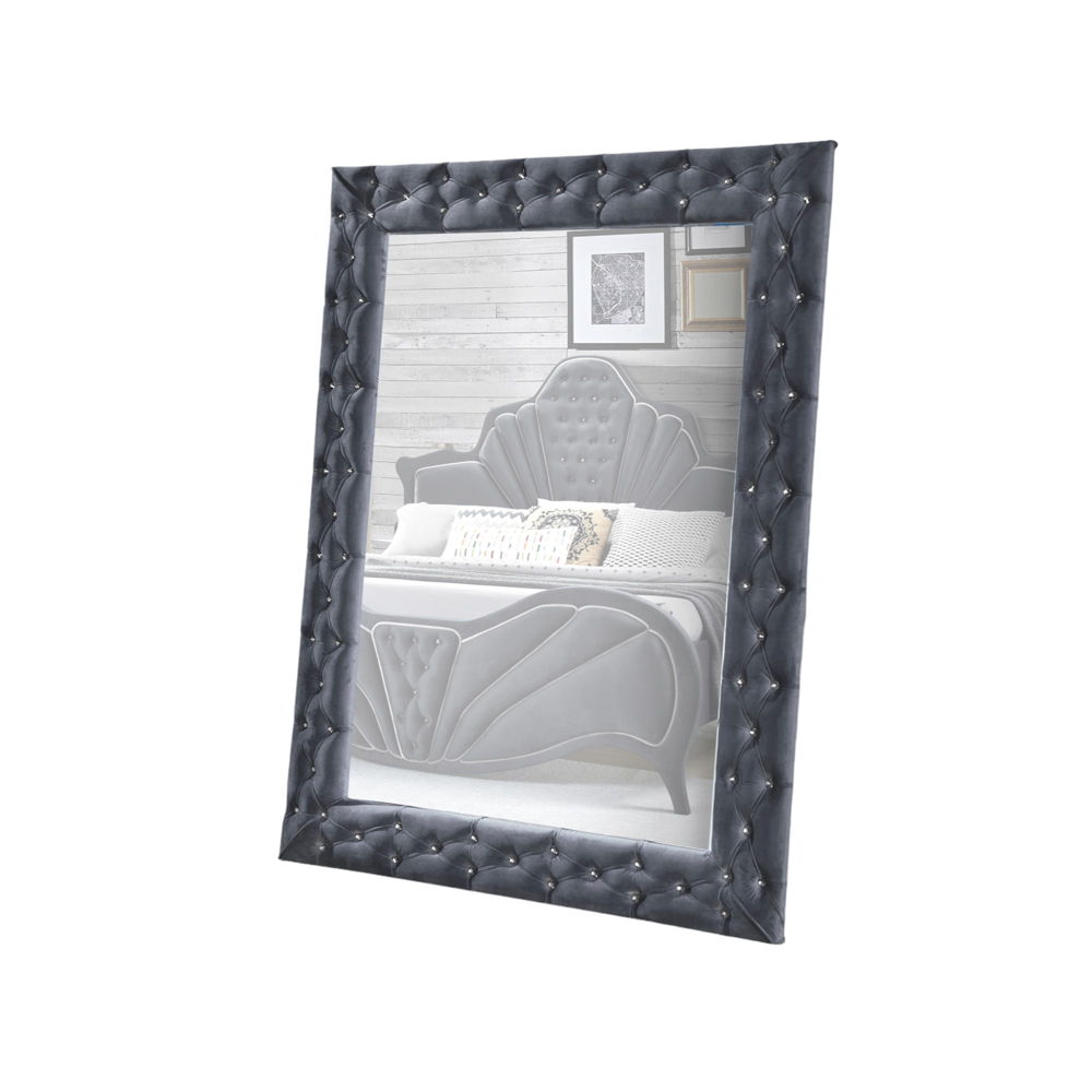 Dante - Accent Floor Mirror - Gray Velvet