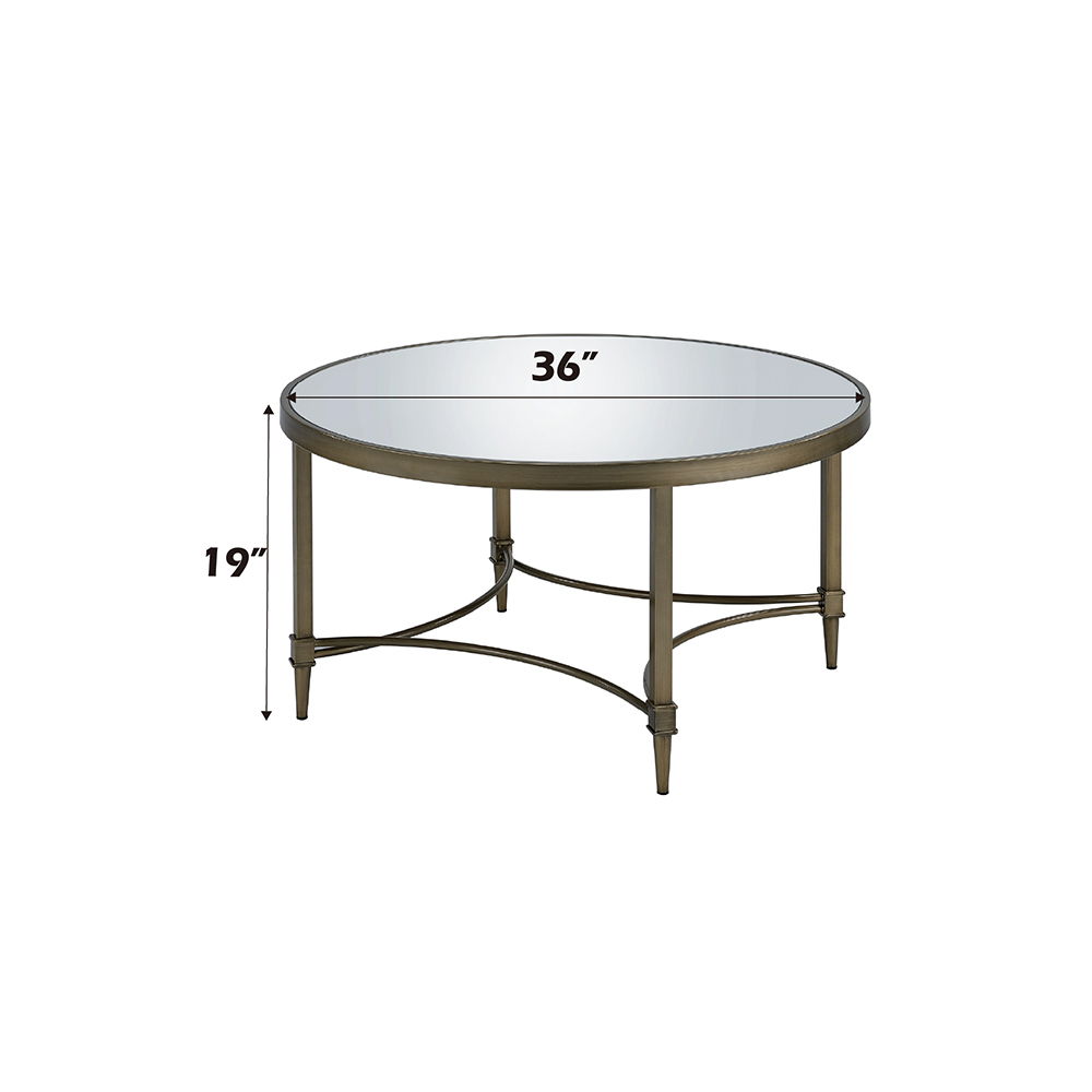 Aditya - Coffee Table - Mirrored & Antique Brass
