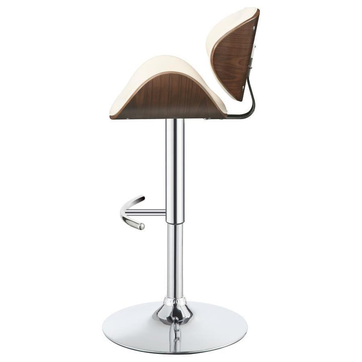 Harris - Adjustable Bar Stool - Ecru And Chrome