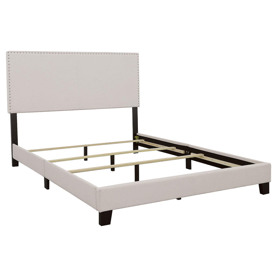Coaster Furniture 350051Q Boyd Upholstered Queen Panel Bed Ivory