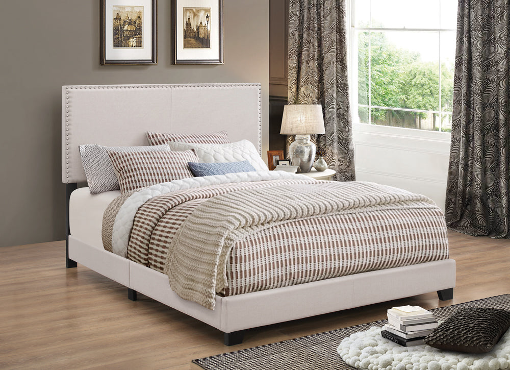Boyd - Upholstered Twin Panel Bed - Ivory