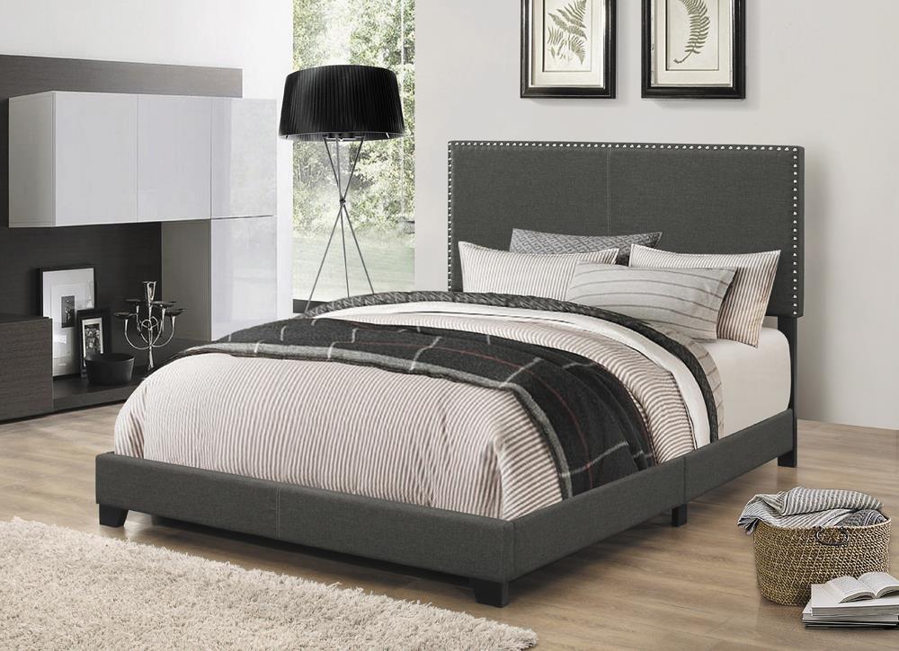 Coaster Furniture 350061KE Boyd Upholstered Eastern King Panel Bed Charcoal