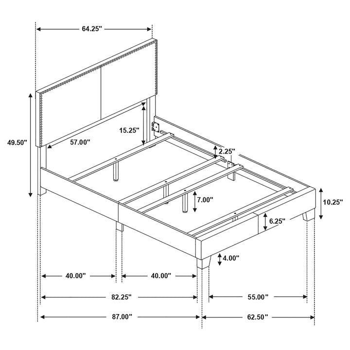 Coaster Furniture 350061Q Boyd Upholstered Queen Panel Bed Charcoal