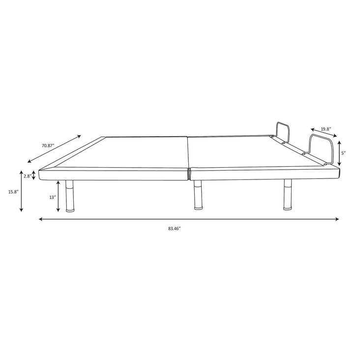 Clara - California King Adjustable Bed Base - Gray And Black