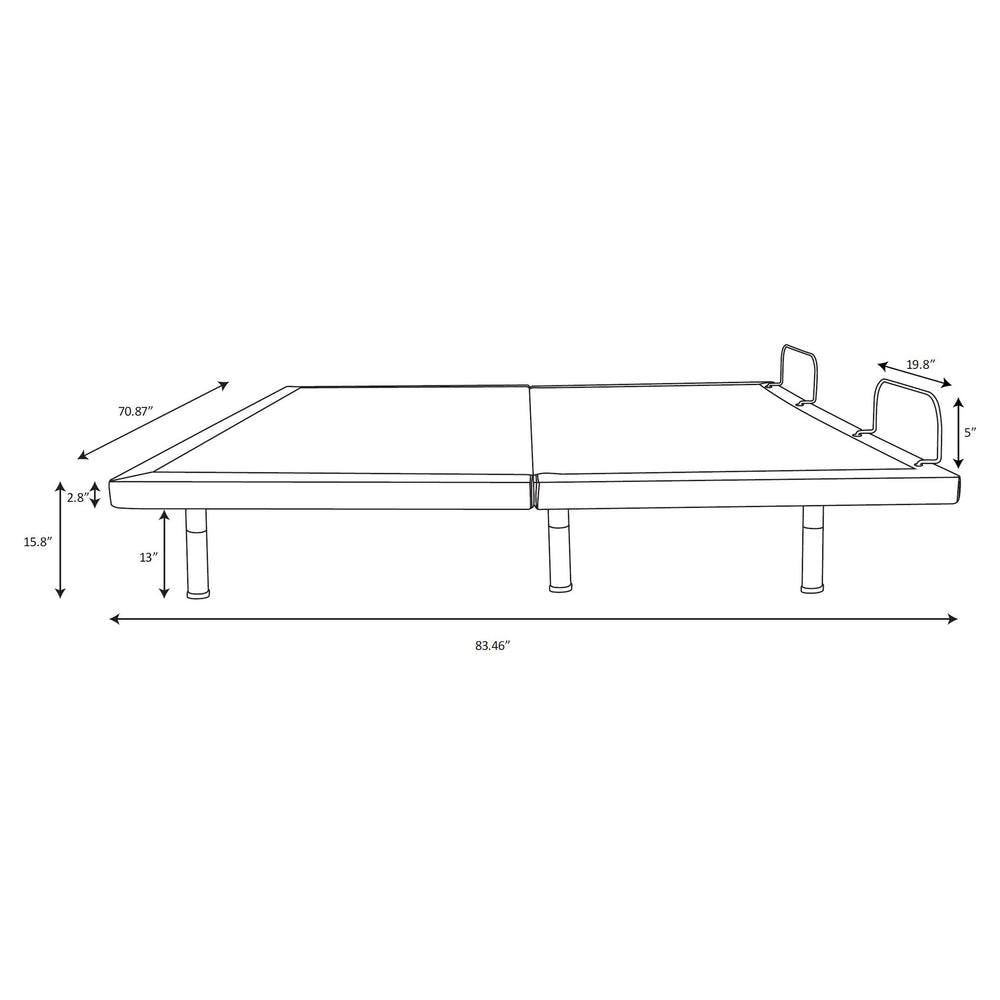 Clara - California King Adjustable Bed Base - Gray And Black