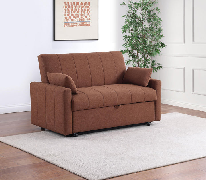 Coaster Furniture 350145 Portland Boucle Upholstered Sleeper Sofa Bed Copper