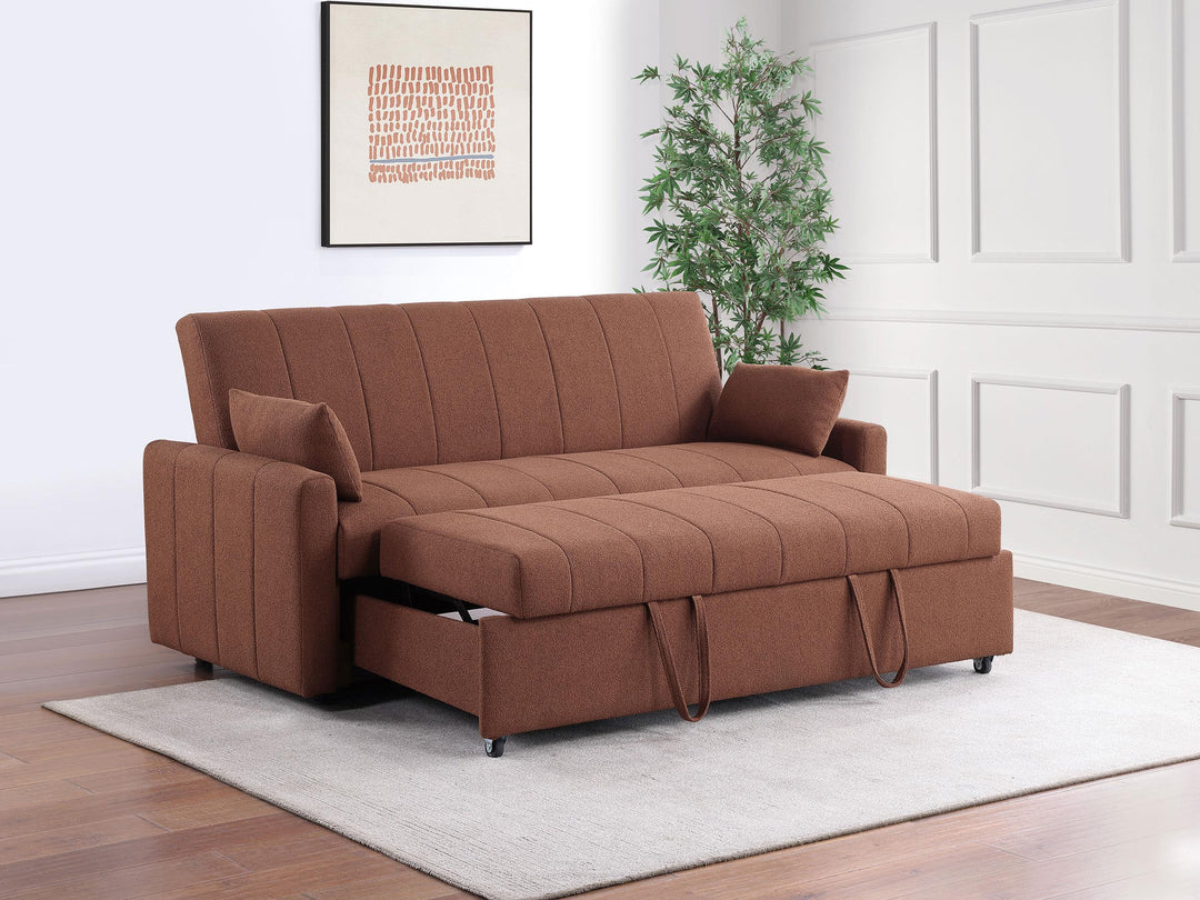 Coaster Furniture 350145 Portland Boucle Upholstered Sleeper Sofa Bed Copper