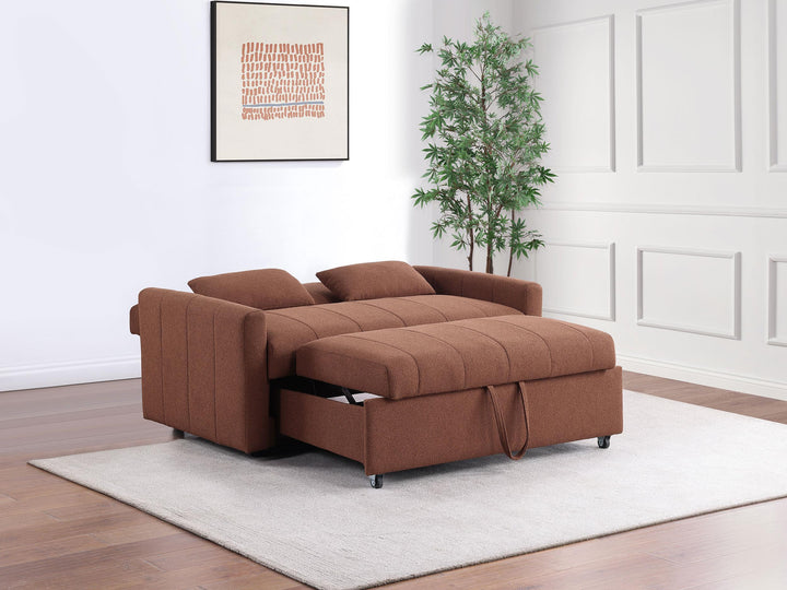 Coaster Furniture 350145 Portland Boucle Upholstered Sleeper Sofa Bed Copper