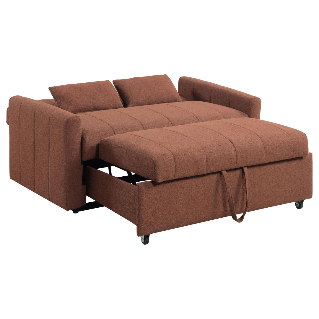 Coaster Furniture 350145 Portland Boucle Upholstered Sleeper Sofa Bed Copper