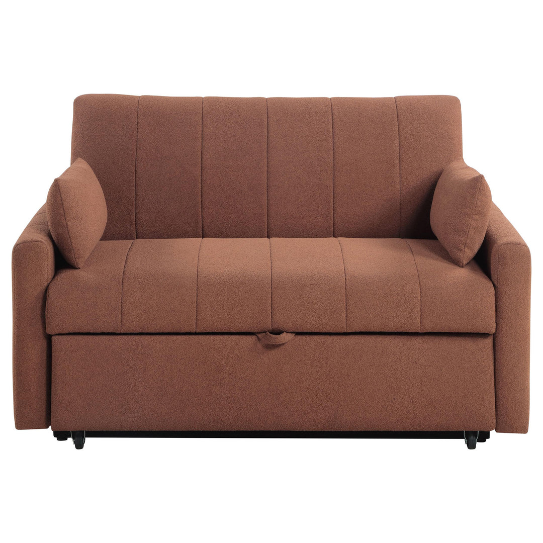 Coaster Furniture 350145 Portland Boucle Upholstered Sleeper Sofa Bed Copper