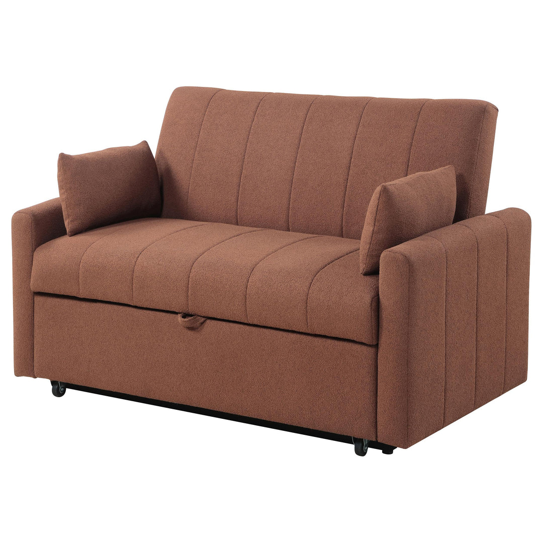 Coaster Furniture 350145 Portland Boucle Upholstered Sleeper Sofa Bed Copper
