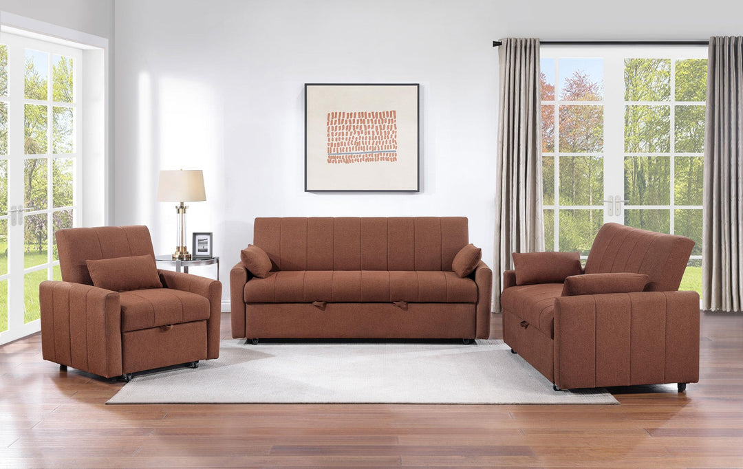 Coaster Furniture 350145 Portland Boucle Upholstered Sleeper Sofa Bed Copper