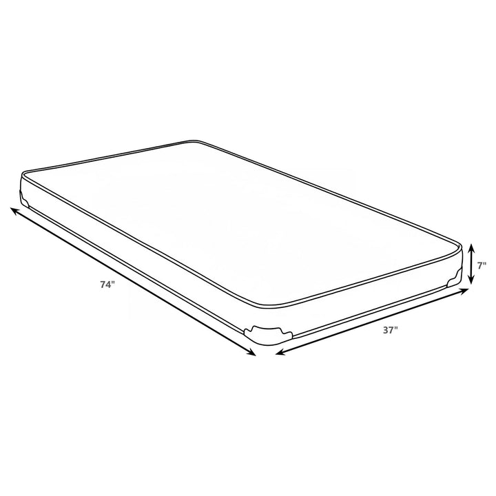 Drover - 7" Twin Foam Mattress With Built-In Bunkie Board - White
