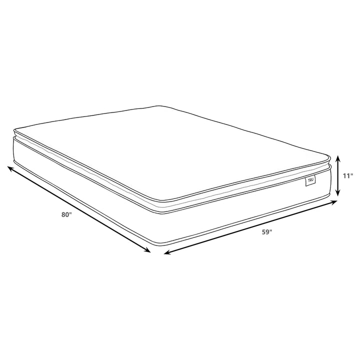 Hayes - Queen Pillow Top Memory Foam Hybrid Mattress - White