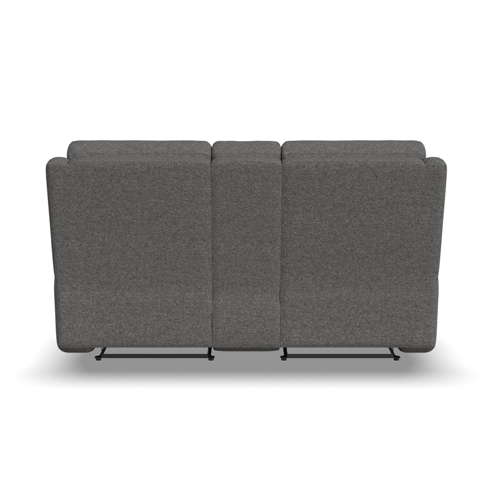 Score Power Reclining Loveseat With Console & Power Headrests & Lumbar Dark Gray