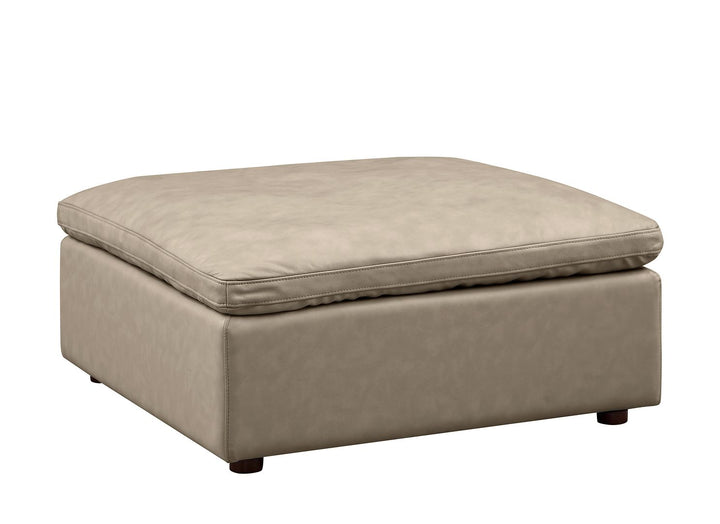 DivanItalia 1100 6-Piece Left Arm Facing 3-Seat Sectional – Top-Grain Italian Leather - Beige