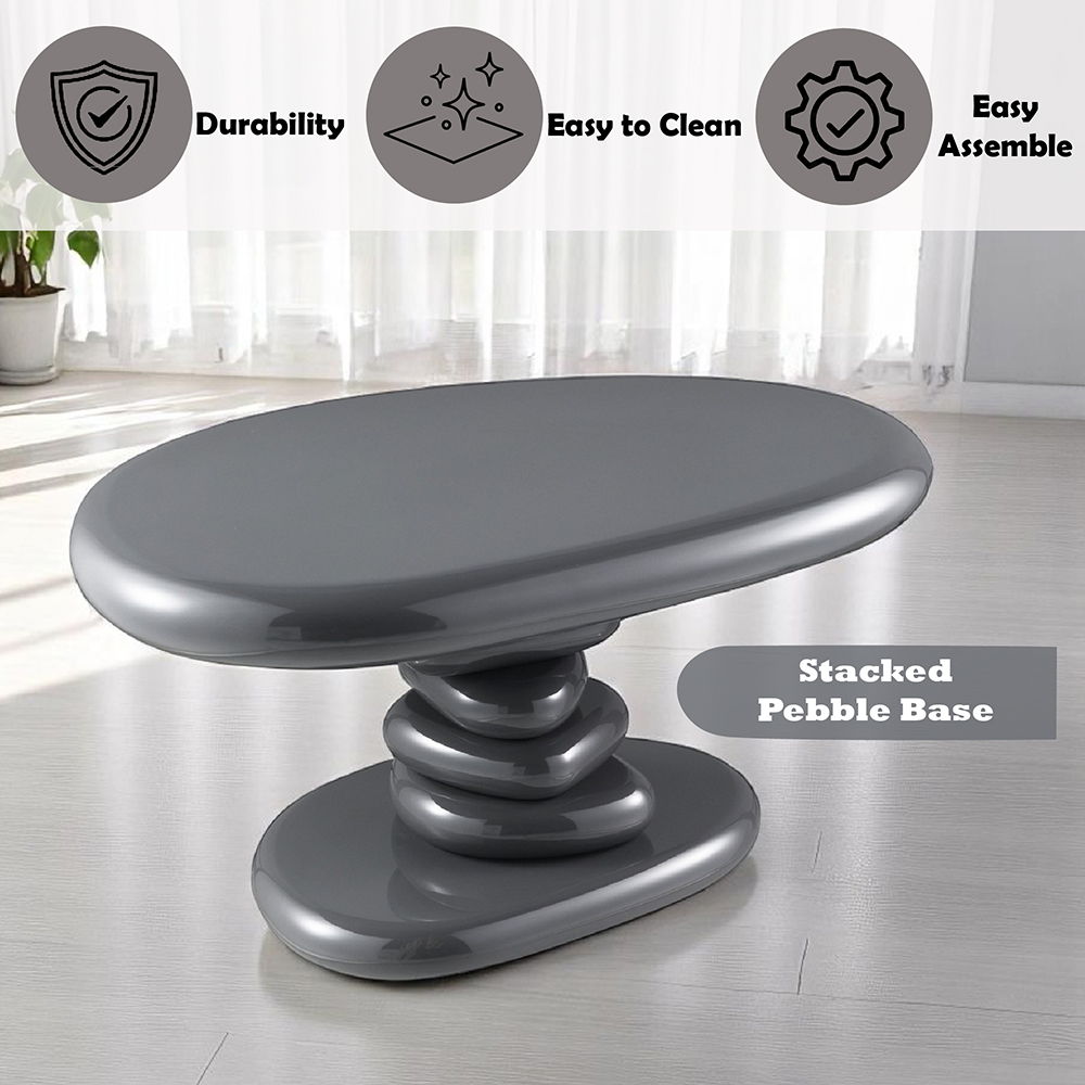 Charlene - 30" End Table - Gray High Gloss