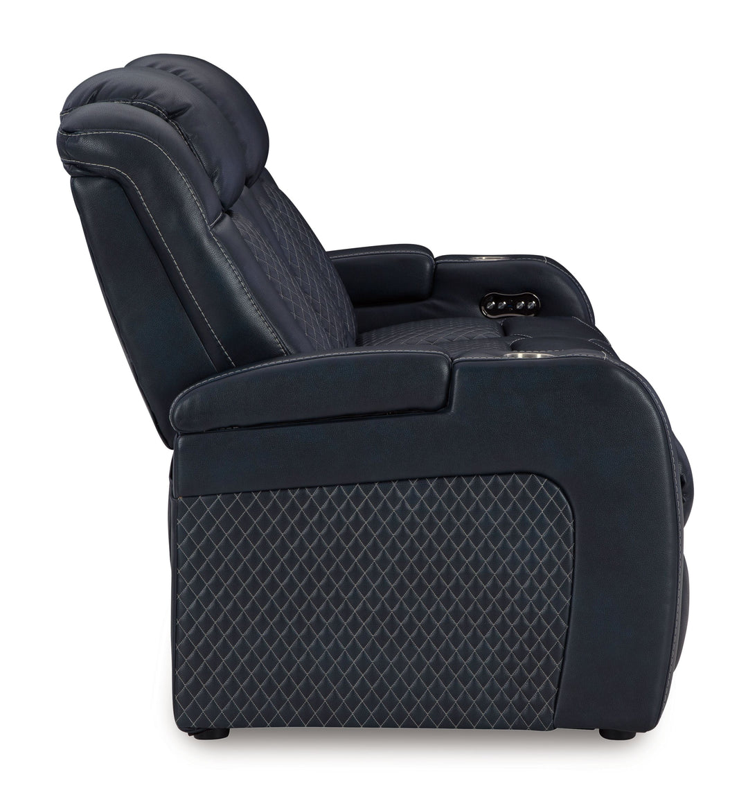 Fyne-Dyme - Power Reclining Sofa With Adj Headrest - Sapphire