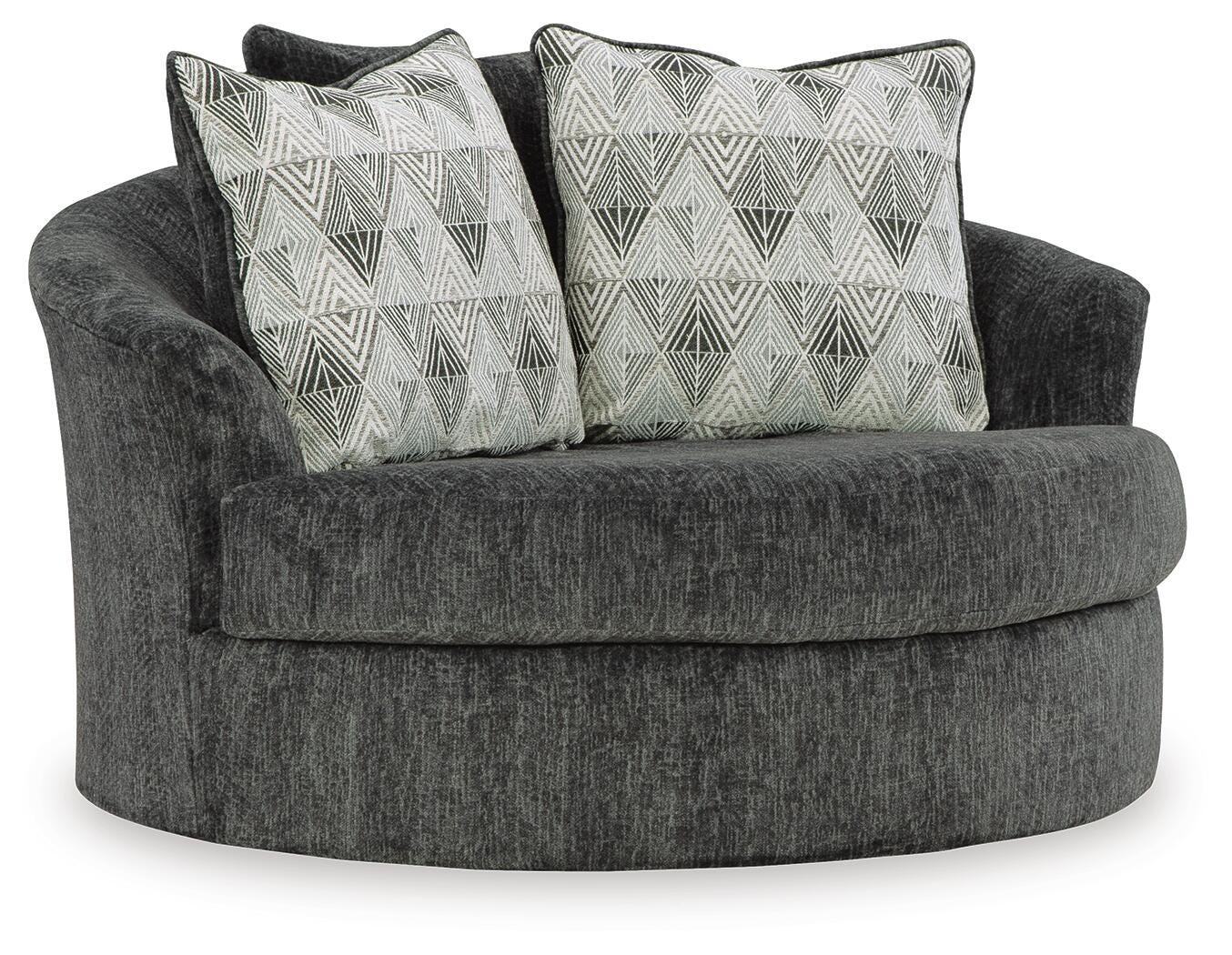 Biddeford Oversized Swivel Accent Chair - Black (1)
