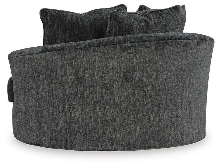 Biddeford Oversized Swivel Accent Chair - Black (5)