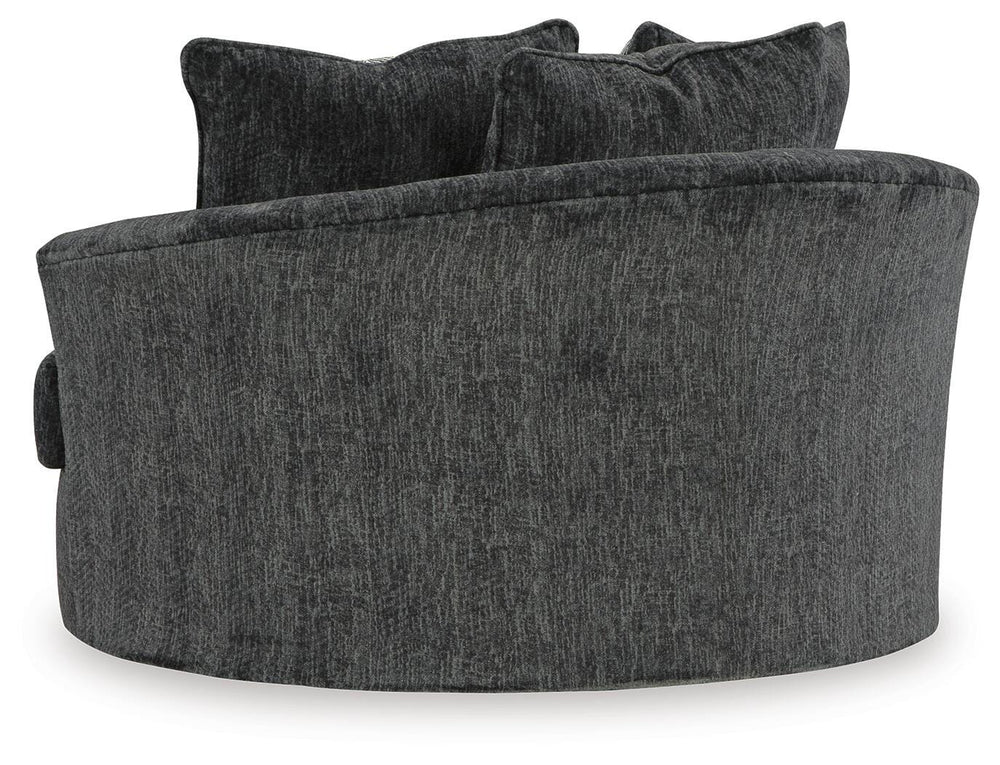 Biddeford Oversized Swivel Accent Chair - Black (5)