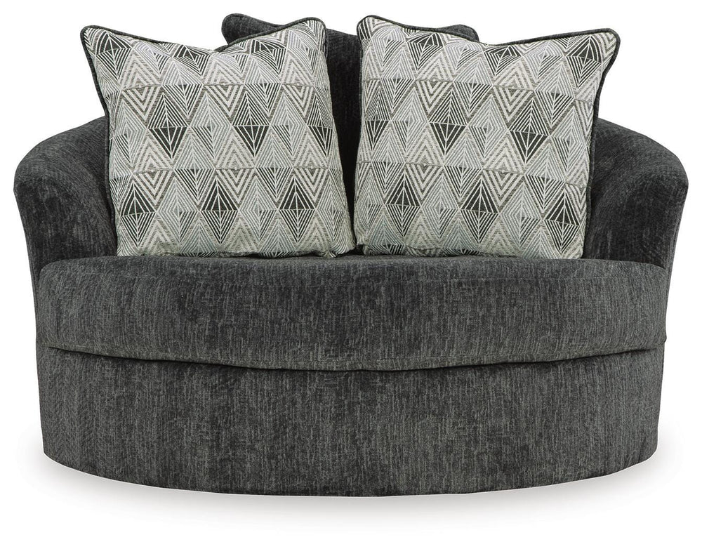Biddeford Oversized Swivel Accent Chair - Black (3)