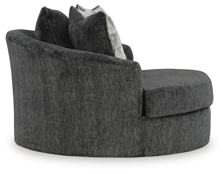 Biddeford Oversized Swivel Accent Chair - Black (4)