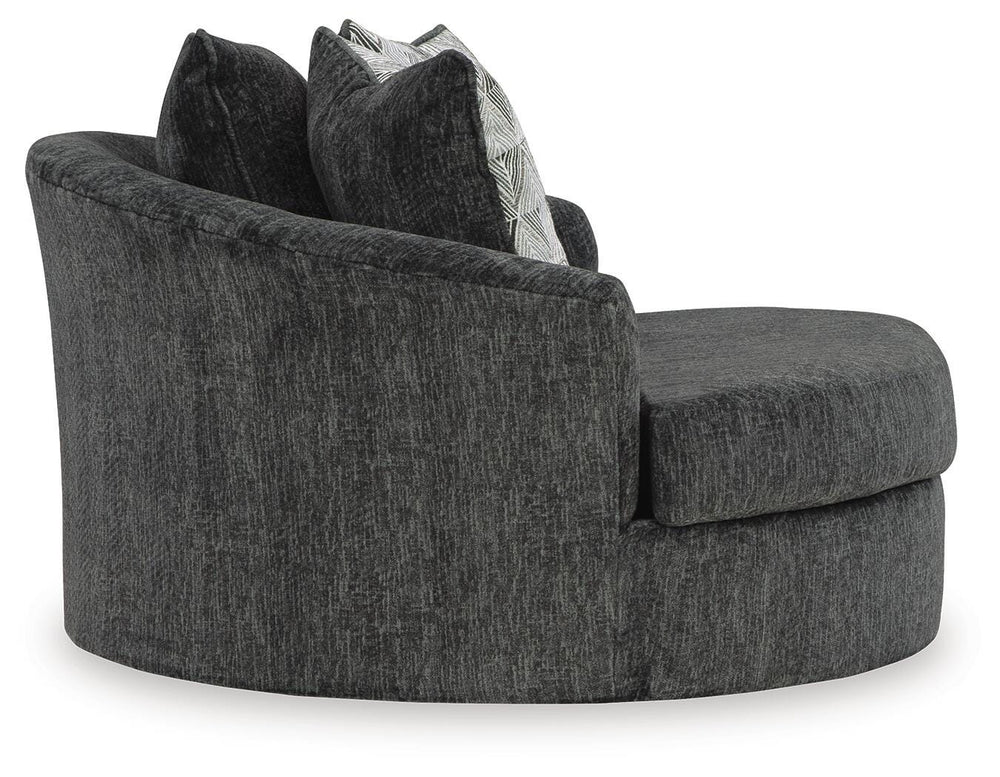 Biddeford Oversized Swivel Accent Chair - Black (4)