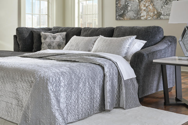 Biddeford 2-Piece Sleeper Sectional with Chaise - Shadow (2)