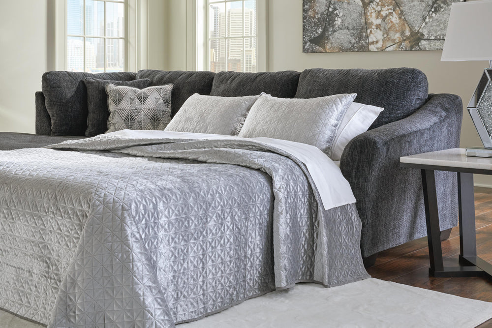 Biddeford 2-Piece Sleeper Sectional with Chaise - Shadow (2)
