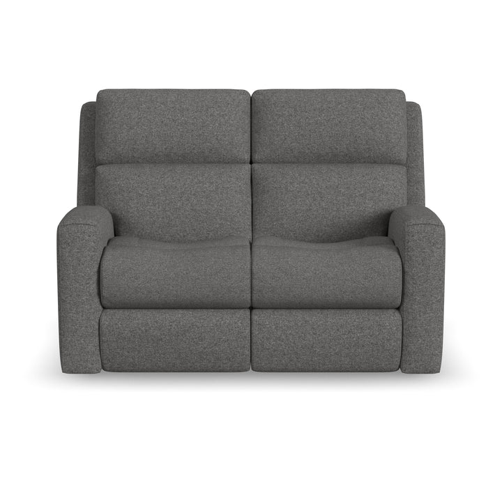 Score Power Reclining Loveseat With Power Headrests &amp; Lumbar Dark Gray