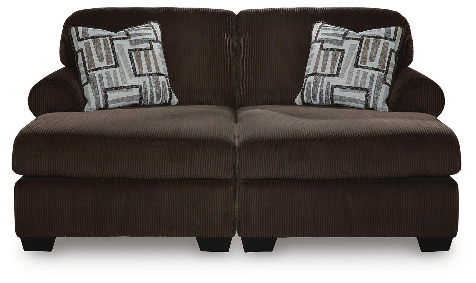 Kimlee 2-Piece Super Chaise - Dark Brown (1)
