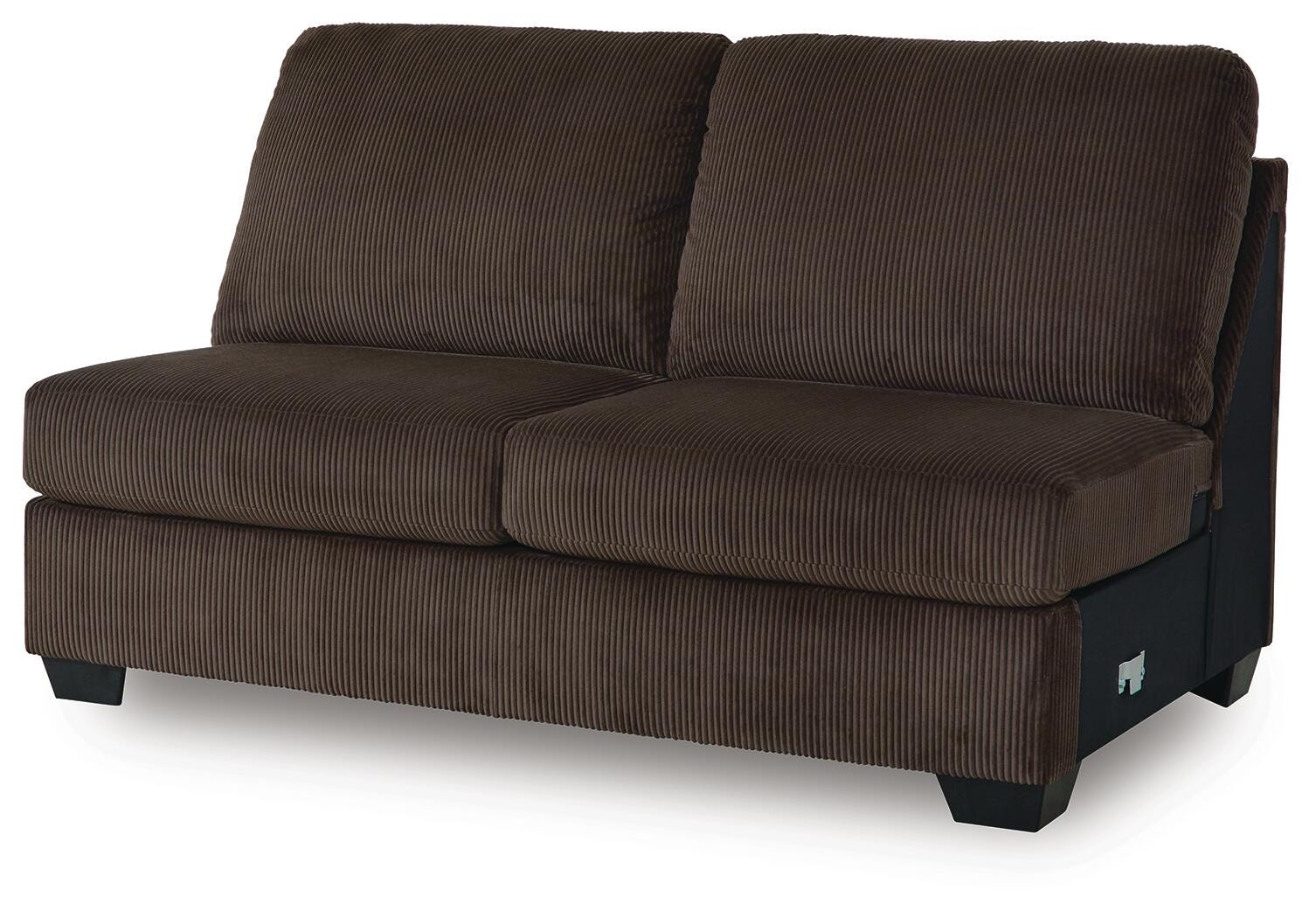 Kimlee Armless Loveseat - Dark Brown (1)