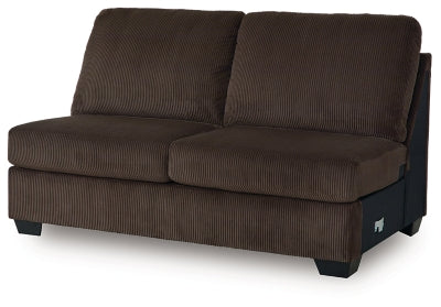 Kimlee Armless Loveseat - Dark Brown | Ashley Furniture