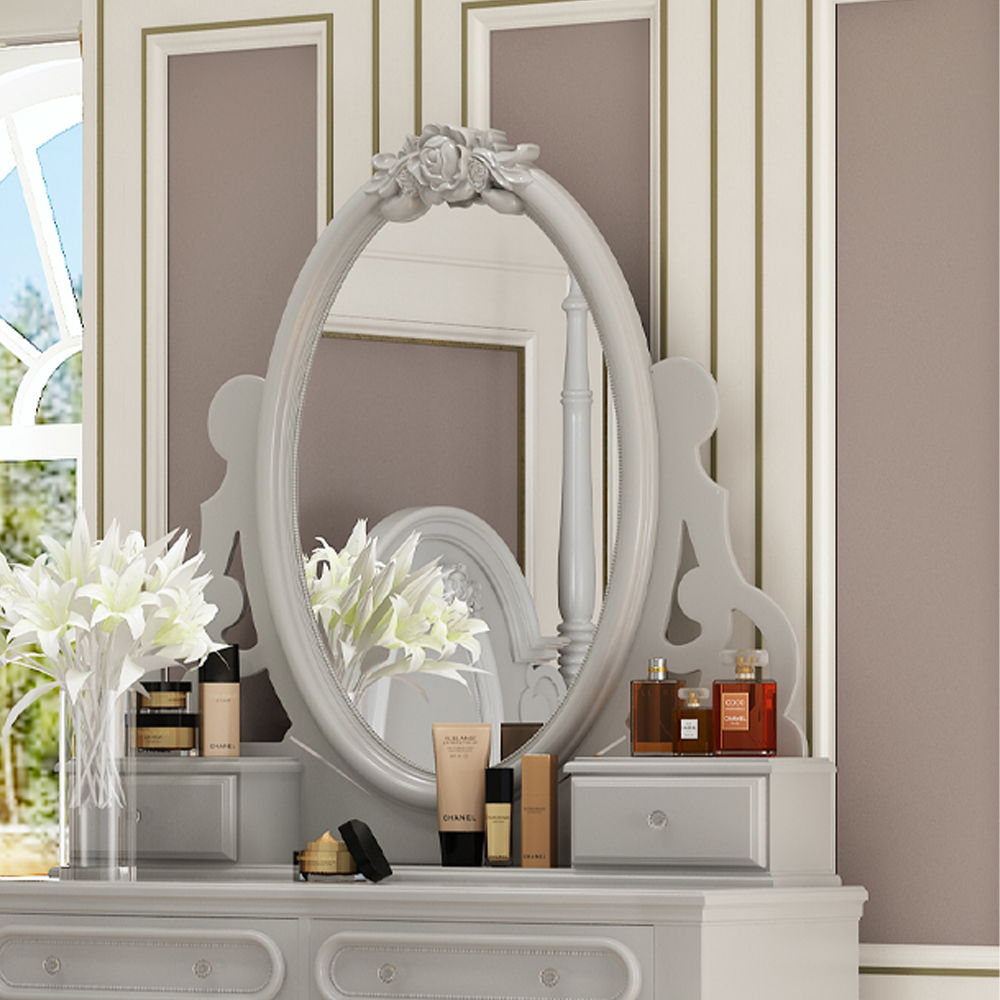 Flora - Mirror With Jewlery - Gray