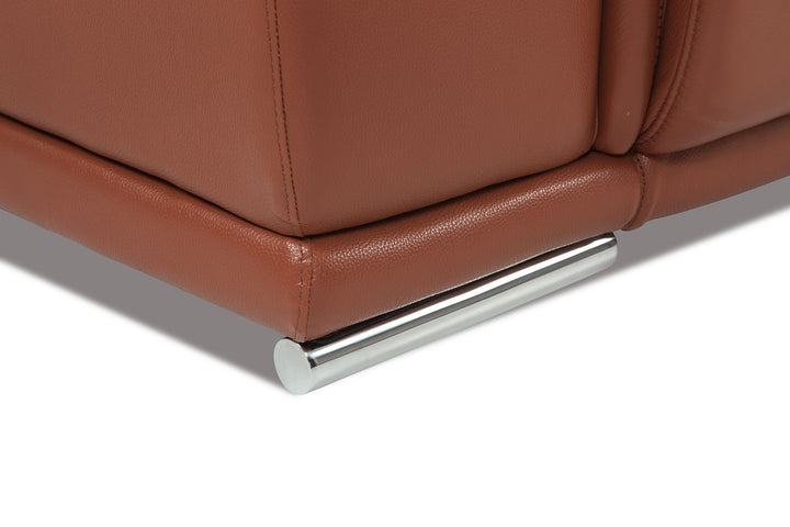DivanItalia 9762 Top Grain Italian Leather Power Reclining Loveseat with Adjustable Headrests - Camel