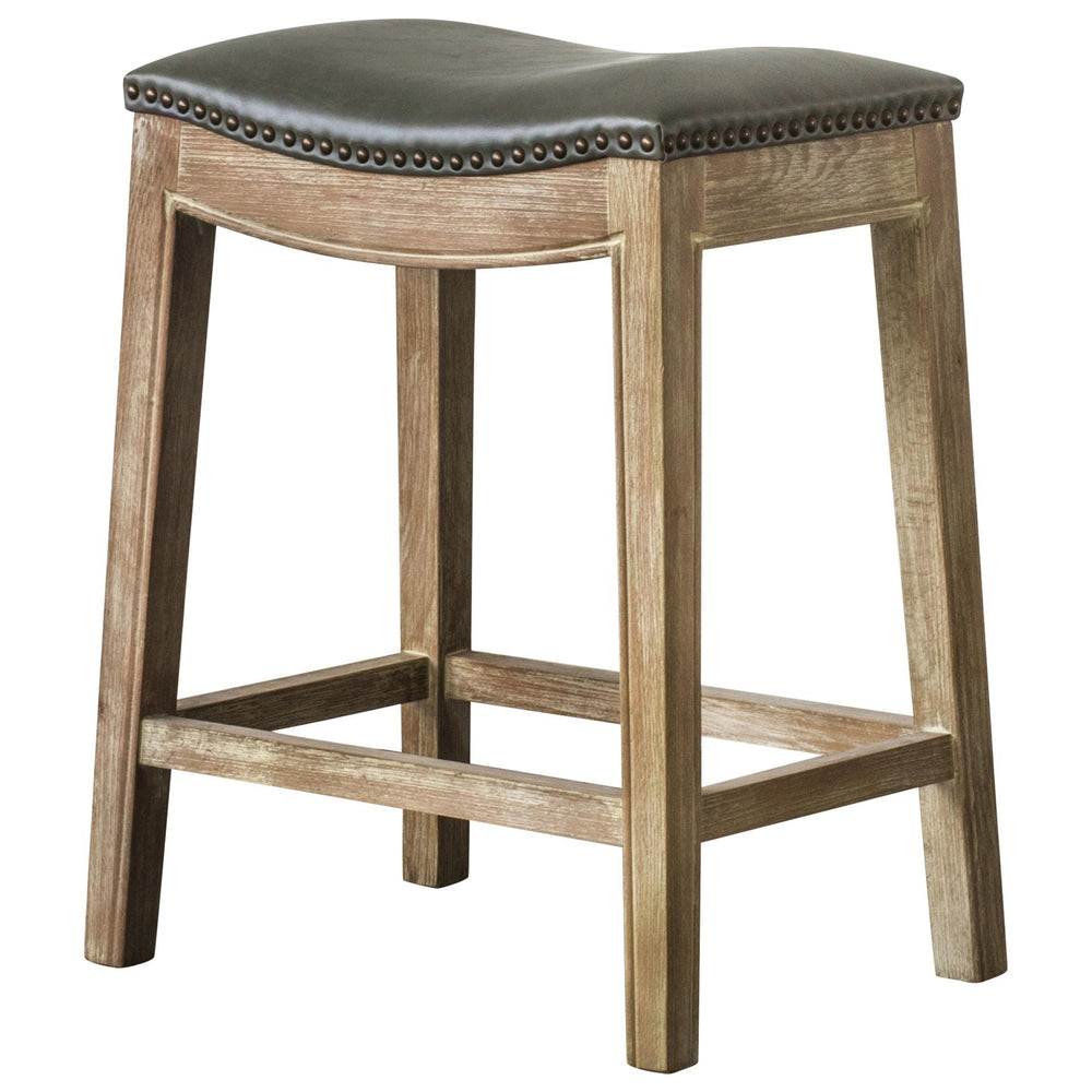 Elmo Bonded Leather Counter Stool Weathered Smoke Legs - Vintage Gray