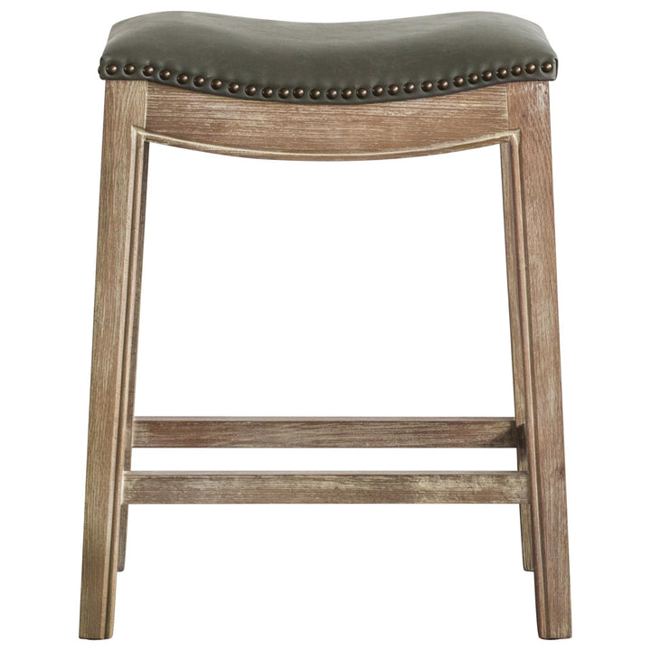 Elmo Bonded Leather Counter Stool Weathered Smoke Legs - Vintage Gray - view 4