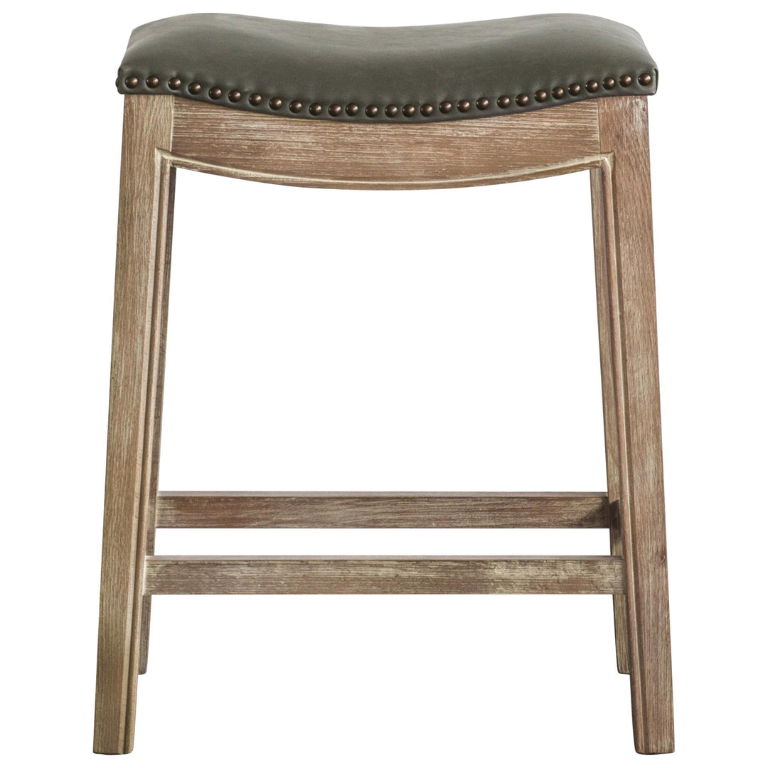 Elmo Bonded Leather Counter Stool Weathered Smoke Legs - Vintage Gray - view 4