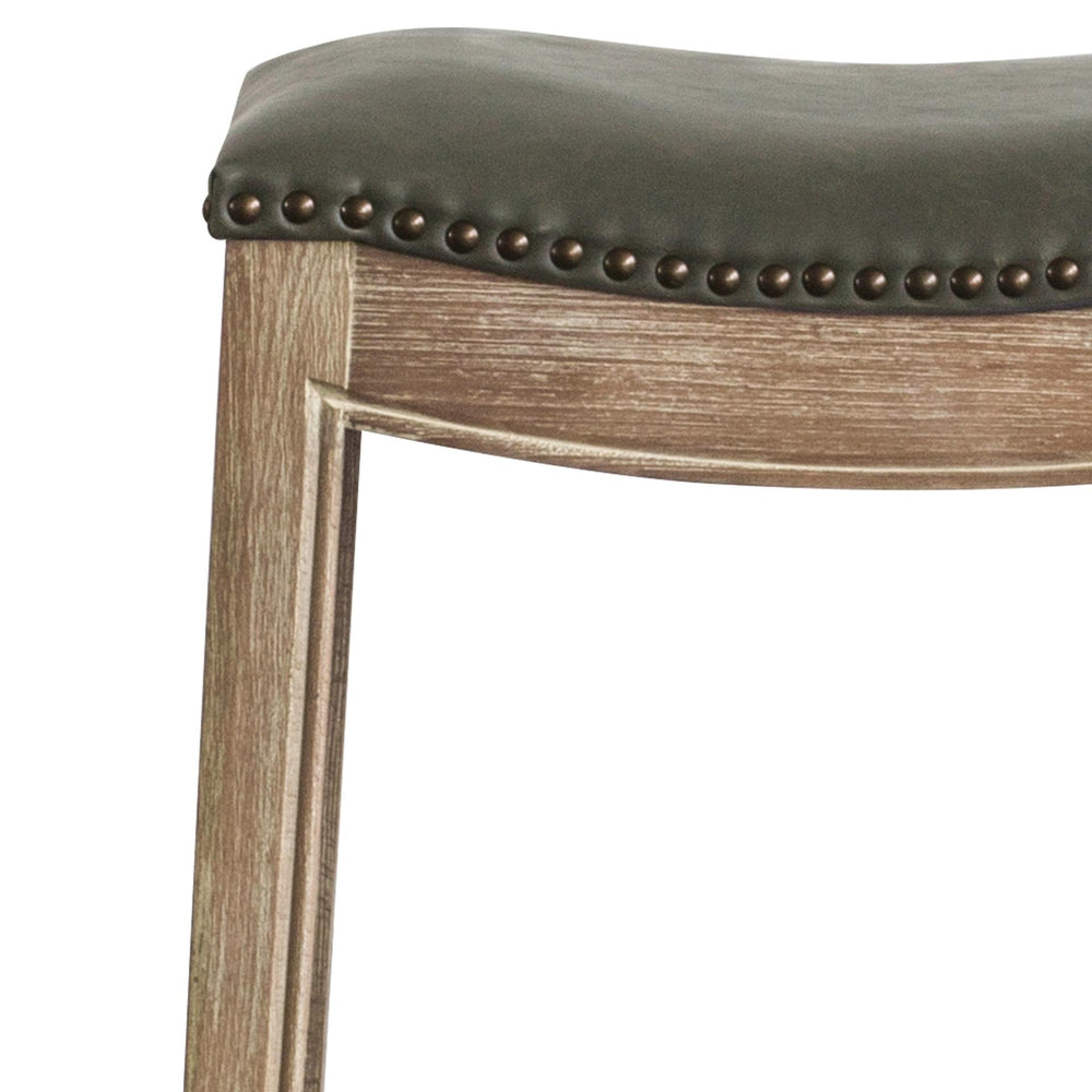 Elmo Bonded Leather Counter Stool Weathered Smoke Legs - Vintage Gray - view 6