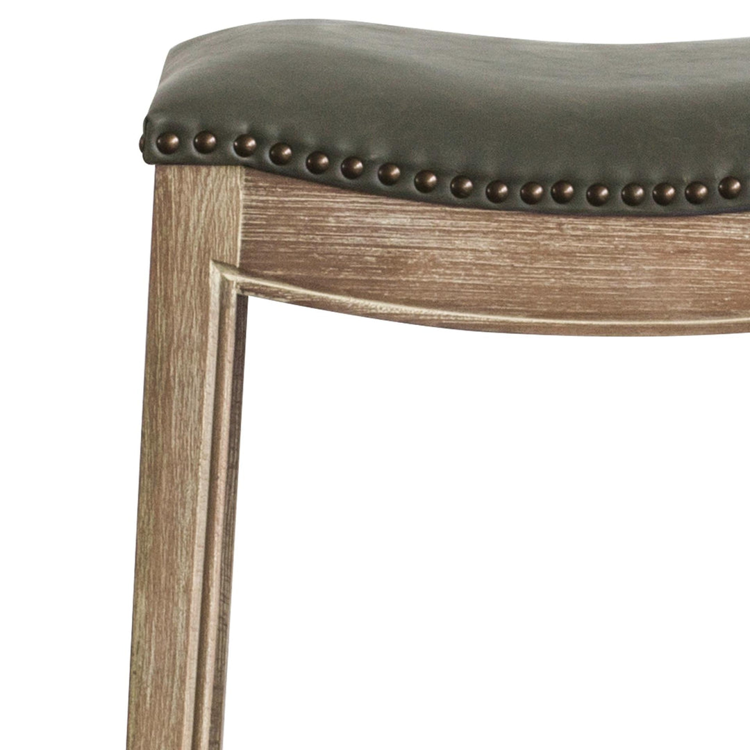 Elmo Bonded Leather Counter Stool Weathered Smoke Legs - Vintage Gray - view 6