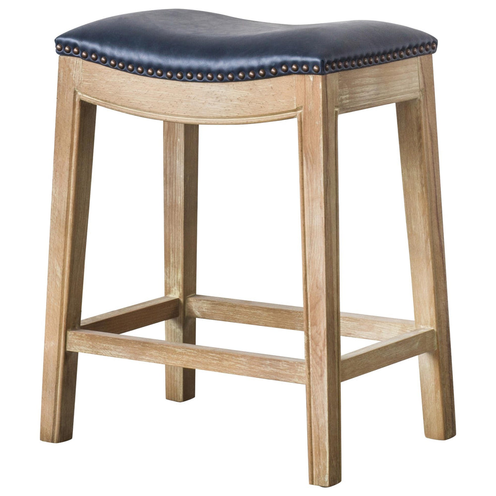 Elmo Bonded Leather Counter Stool Weathered Smoke Legs - Vintage Blue