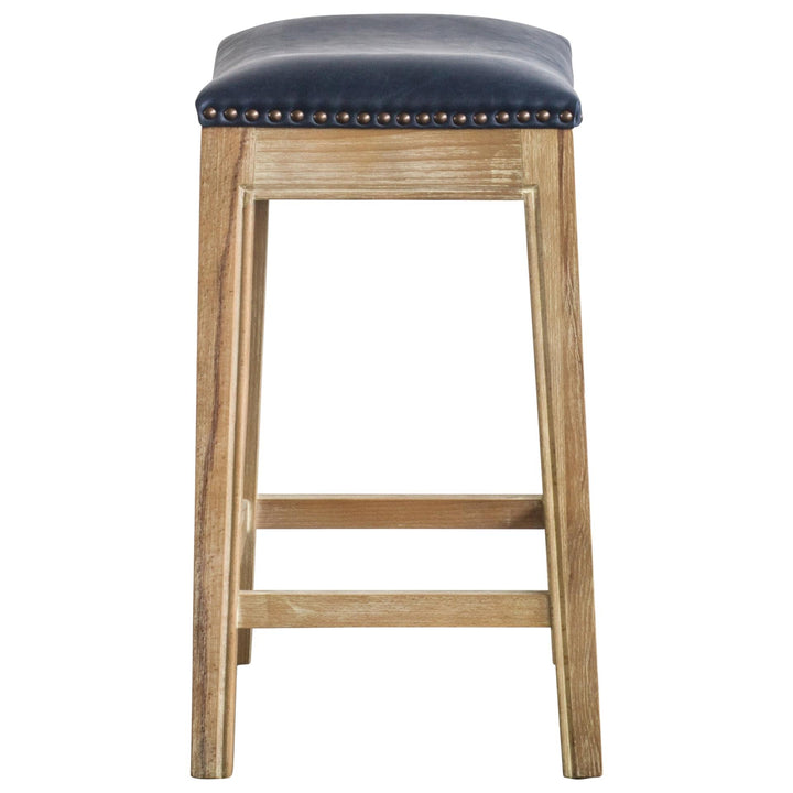 Elmo Bonded Leather Counter Stool Weathered Smoke Legs - Vintage Blue - view 5