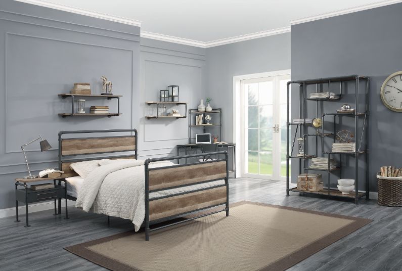 Brantley Full Bed in Antique Oak & Sandy Gray